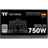 Thermaltake BERLIN 750W ATX3.1, PC-Netzteil schwarz, 1x 12-Pin High Power GPU, 2x PCIe, 750 Watt