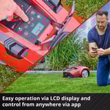 EINHELL Power X-Change Mähroboter FREELEXO CAM PLUS 600 rot/schwarz, Li-Ion Akku Plus 4,0Ah, Kamera + Sensor