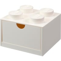 Room Copenhagen LEGO Schreibtischschublade 4 , Aufbewahrungsbox weiß, Noppen