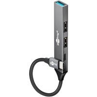 goobay Slim 4-Port USB-Hub, USB-C auf USB-C™/USB-A USB 3.2 Gen1 grau