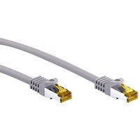 goobay RJ-45 Patchkabel Cat 6.a S/FTP (PiMF), mit Cat.7 Rohkabel grau, 1 Meter